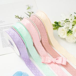Ruban en tissu polyester à pois et dentelle ondulée pour accessoires capillaires DIY, vêtements floraux, nœuds, sangles, cadeaux d'anniversaire - Product Image 1