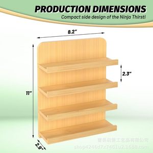 Estante de almacenamiento de madera de varios niveles, 4 capas, gran capacidad para cápsulas de café, bolsitas de té, estante organizador de bebidas, uso en escritorio - Product Image 2