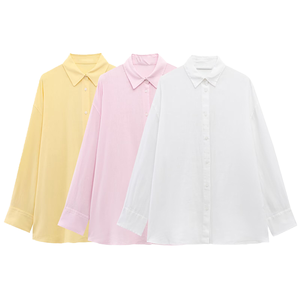 Blus Wanita PB&ZA Musim Panas 2025 Kasual Polos Rajutan Linen Kerah Mandarin Lengan Raglan - Product Image 4