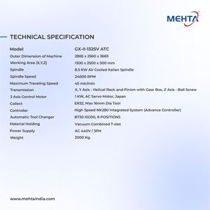 2D/3D <span class=keywords><strong>CNC</strong></span> <span class=keywords><strong>Router</strong></span> GX II-1325V Độ chính xác cao khắc & máy cắt với ATC cho gỗ & Acrylic - Product Image 3