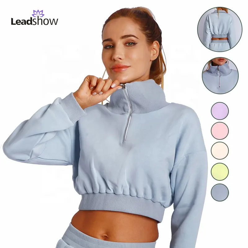 Conjunto de Sudadera corta con capucha y corsé para correr para mujer, conjunto de Chaqueta corta personalizada de manga larga, top corto de talla grande a la moda para gimnasio, 2 uds.