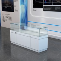 Vitrine de présentation pour bijoux et téléphones portables en verre, éclairage LED, design verrouillable, finition vernie durable, couleur personnalisable