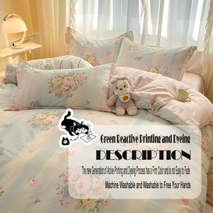 Set di biancheria da letto in cotone di lusso con motivo geometrico rustico 6 pezzi Set stampato con letto matrimoniale - Product Image 4