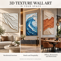 Art mural en grès 3D sur mesure, peinture texturée personnalisée pour la décoration de maisons, hôtels et villas de luxe