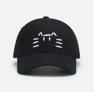 Niedliche Baseballkappe mit Katzenstickerei für Damen, Sonnenhut, Kawaii-Cartoon-Kätzchen, UV-Schutz, unstrukturierte Outdoor-Mütze mit niedrigem Profil - Product Image 3