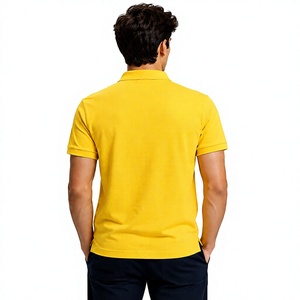 Camisa Amarilla de Manga Corta para Hombre, con Cuello, para Golf, Tenis, Uniforme Casual, 100% Poliéster, Secado Rápido, Logotipo Frontal - Product Image 2