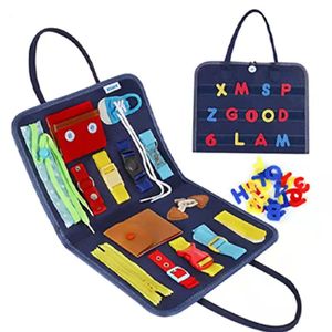 Livre d'activités AiJH <span class=keywords><strong>Busy</strong></span> <span class=keywords><strong>Board</strong></span> pour tout-petits, enfants, apprentissage, éducation, sac Montessori, jouets sensoriels, jouets pliables en feutre <span class=keywords><strong>Busy</strong></span> <span class=keywords><strong>Board</strong></span> - Product Image 6