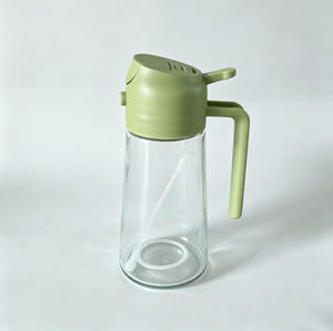 Distributeur et pulvérisateur d'huile <span class=keywords><strong>de</strong></span> <span class=keywords><strong>cuisine</strong></span> écologique réutilisable, bouteille en verre <span class=keywords><strong>de</strong></span> 470 ml, bouteille pulvérisatrice en verre 2 en 1 pour la <span class=keywords><strong>cuisine</strong></span> - Product Image 3