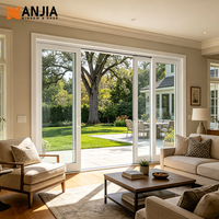 Portes coulissantes panoramiques pour villa, à double vitrage, avec cadre en PVC blanc, style moderne NFRC pour intérieur résidentiel
