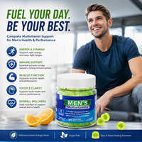 Complément alimentaire multivitaminé liquide pour hommes, sans sucre, saveur citron-orange mélangée, 60 gommes