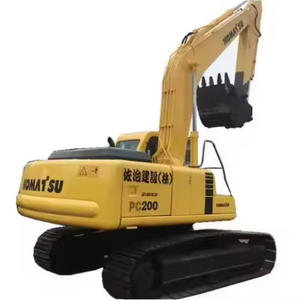 Excavatrice sur chenilles Komatsu PC200 d'occasion à bas prix, haute qualité, machine de terrassement hydraulique de 20 tonnes, capacité de la benne de 1,2 m³ - Product Image 1