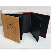 Cubierta de menú de carpeta de restaurante de madera soporte nuevo original