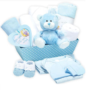 Caja <span class=keywords><strong>de</strong></span> <span class=keywords><strong>Regalo</strong></span> <span class=keywords><strong>para</strong></span> Bebé Color Azul con Cesta <span class=keywords><strong>para</strong></span> Recién Nacido, <span class=keywords><strong>Regalo</strong></span> Perfecto <span class=keywords><strong>para</strong></span> Mamás Primerizas, Regalos <span class=keywords><strong>para</strong></span> Baby Shower - Product Image 1