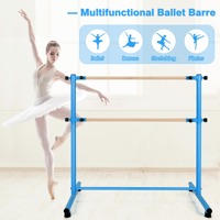 Barre de danse extensible réglable en hauteur en bois Portable Double barre de ballet autoportante pour équipement de barre de danse à domicile