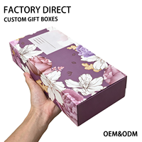 Scatola Regalo Rigida di Lusso Personalizzata con Chiusura Magnetica Viola, Inserto in Cartoncino, Soluzione Completa per Confezioni di Set Skincare