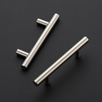 Poignées de meubles de cuisine vintage en acier inoxydable nickel brossé de 3 pouces (76 mm) pour tiroirs