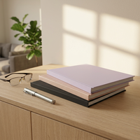 Cuaderno de Tapa Dura con Cierre Elástico A5, Forrado en Lino con Textura de Cuero PU y Logotipo Personalizado al por Mayor, para Oficina y Escuela