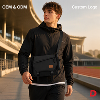 Sac messager sport personnalisé avec rabat à boucle, poche diagonale zippée, compartiment latéral à cordon de serrage, sangle en nylon réglable, OEM ODM