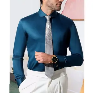 Camisa de lino y algodón con botones para hombre, ropa personalizada de negocios, a medida, MTM, gran oferta