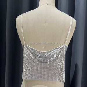 Fashion <strong>Sparkle</strong> Chainmail <strong>Top</strong> Strap Backless <strong>Silver</strong> Metal Mesh <strong>Top</strong> - Product Image 3