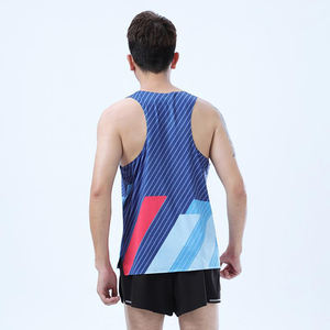 Chaleco Deportivo para Maratón, Ligero, Sin Costuras, a Rayas, Transpirable, de Secado Rápido, para Hombre, Verano - Product Image 1