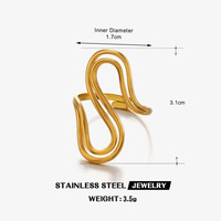 Cincin Lapis Ganda Ukuran Besar Bergaya Eropa dan Amerika, Desain Eksentrik, Personalisasi Hip Hop, Terbuka, Bahan Stainless Steel