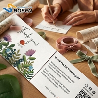 Cartes de remerciement personnalisées découpées à la forme florale, avec logo personnalisé, pour mariage, boutique de fleurs, cadeaux, vente au détail