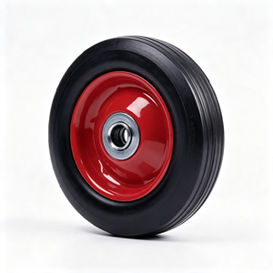 6x2 in Solid Rubber <b>Wheel</b> Anti Slip All Terrain Replacement <b>Wheel</b> with Ball Bearing for Lawn Mower Tool Cart Wheelbarrow - Product Image 4
