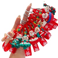 Nouveaux porte-clés de Noël en forme de dessin animé, jolis charms de sac Père Noël, porte-clés de voiture tendance, petits cadeaux de fêtes exquis en gros