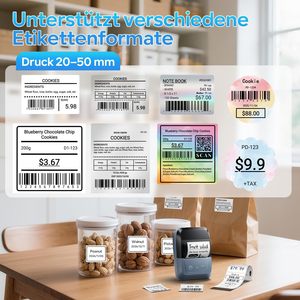 Impressora de Etiquetas Térmicas Autoadesivas A42, Fabricante de Etiquetas de Código de Barras, Tamanho Máximo de Papel 50mm, Resolução 203 para Varejo, Pequenos Negócios e Uso Doméstico - Product Image 5