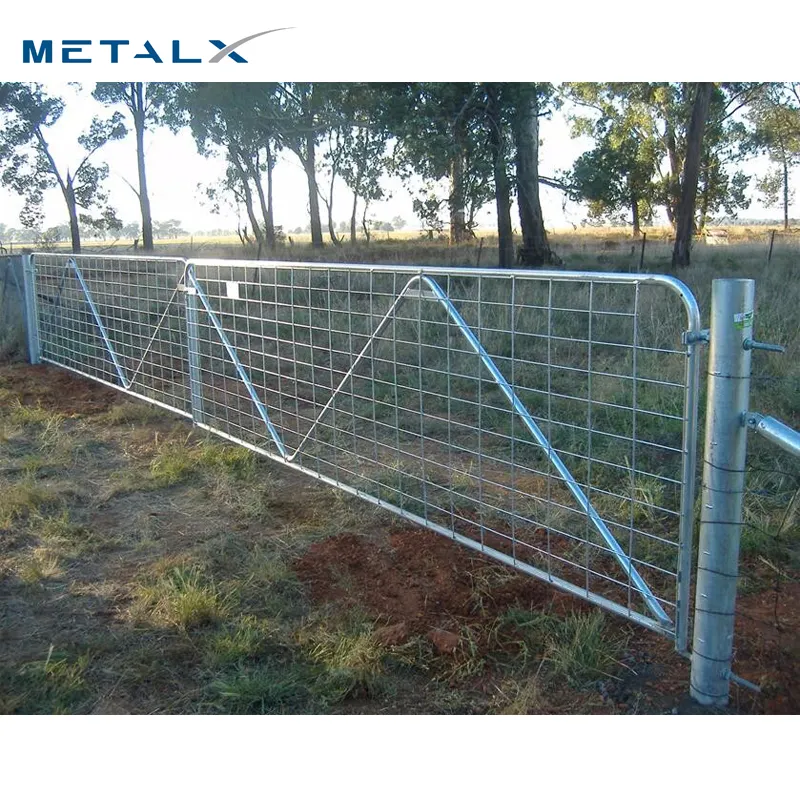 Custom Used Heavy Duty Galvanized Steel Pipe Livestock Cattle Metal Farm Gate Design