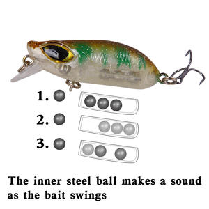 Leurre crankbait Rocking Little Villain 60mm 7.5g, appât dur réaliste avec sonnette pour la pêche au bar - Product Image 4