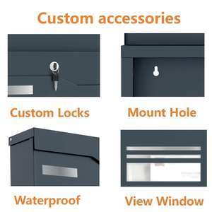 Buzón alemán para exteriores, buzón montado en la casa, buzón personalizado para apartamentos, buzón para exteriores, acero galvanizado, antracita - Product Image 4