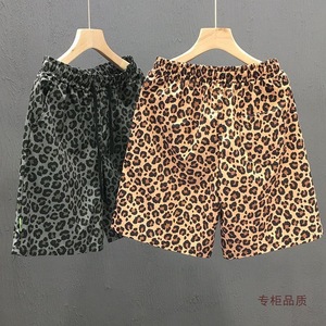 Pantalones Cortos de Verano para Hombre con Estampado de Leopardo, de Seda Helada de Secado Rápido, Ajuste Holgado, Transpirables, Mezcla de Algodón y Satén, de Cinco Puntos - Product Image 2