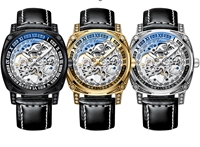 CHENXI 8825 Klassische Royal Skeleton Design Herrenuhren Wasserdicht Leuchtend Retro Automatik-Aufzug Mechanische Armbanduhr für Männer
