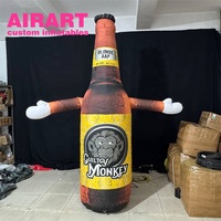 Bouteille de bière géante gonflable Air Dancer, homme gonflable agitant les bras personnalisé pour la promotion en magasin