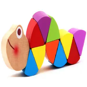 다채로운 나무 웜 퍼즐 아이 학습 교육 장난감 아기 개발 손가락 게임 나무 몬테소리 장난감 어린이 선물