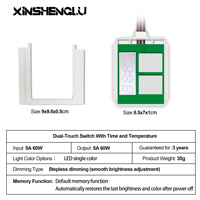 Module d'interrupteur tactile intelligent OEM pour miroir, 5A 60W, gradation progressive, désembuiseur, affichage du temps d'activation |   Options de prises universelles 12 types