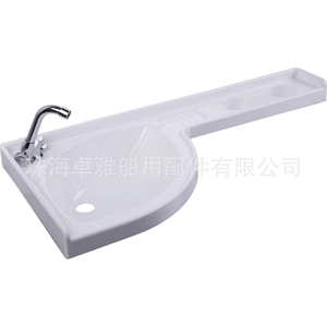 Lavabo gauche en acrylique blanc pour camping-cars et yachts 830*400*140mm GR-Y830L Accessoire d'intérieur pour camping-car - Product Image 2