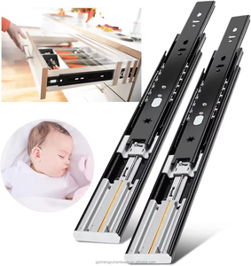 CY-205 Bình Thường Kim Loại Tủ Mềm Đóng Ngăn Kéo Trượt Kênh Đường Ray Runners Nhiệm Vụ Nặng Nề Đầy Đủ Mở Rộng Bóng Mang Ngăn Kéo Trượt - Product Image 1
