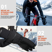 Gants chauffants Dr.Warm pour hommes et femmes, batterie rechargeable 7,4 V, écran tactile, gants chauffants électriques