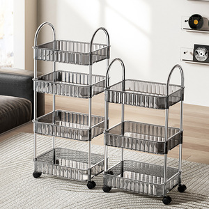 HeDou <b>Storage</b> <b>Cart</b> Stainless Steel 3 Tier Movable Kitchen Organizer Indoor Use - Product Image 1