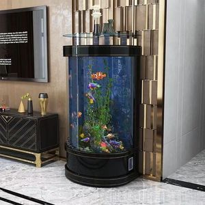 Réservoir de poissons rouges en verre semi-circulaire européen de haute qualité circulaire cylindrique écologique maison <span class=keywords><strong>Aquarium</strong></span> <span class=keywords><strong>Factory</strong></span> Direct - Product Image 4