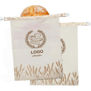 Sacs à pain réutilisables en coton et lin avec cire d'abeille biologique pour pain au levain fait maison, avec fermeture éclair pour conserver la fraîcheur - Product Image 1