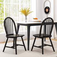 Ensemble de chaises de salle à manger en bois modernes avec dossier, durables et écologiques, pour usage hôtelier, finition naturelle, 2 pièces, mobilier de salle à manger