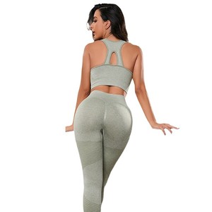 Nhà Máy nguồn Crop Tops quan trọng Workout liền mạch legging Bộ yoga - Product Image 5