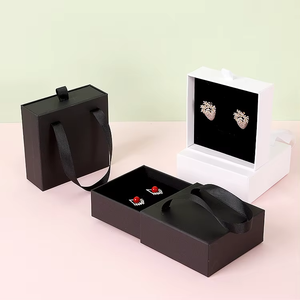Colorful Rectangle Jewelry <b>Boxes</b> with Lid and Handle Plain Design Simple Style for Jewellery Packaging Storage <b>Display</b> - Product Image 4
