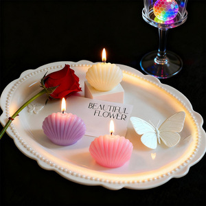 Petite bougie parfumée en cire en forme de coquille, créative, faite à la main, accessoire photo, nouveau cadeau, bougie parfumée de haute qualité pour influenceurs - Product Image 1