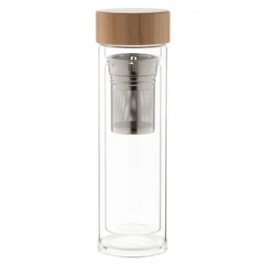 Bouteille d'eau Andina en verre borosilicate, gadgets écologiques - Product Image 1