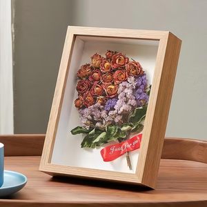 Custom Dried Flower Photo Frame Display case Wood 3D Deep Shadow <b>Box</b> Frame with Glass for Home Decor - Product Image 2